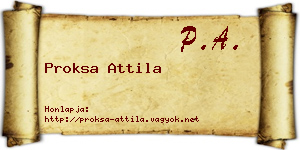 Proksa Attila névjegykártya