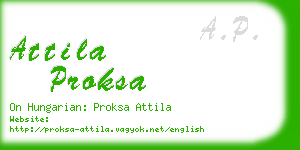 attila proksa business card